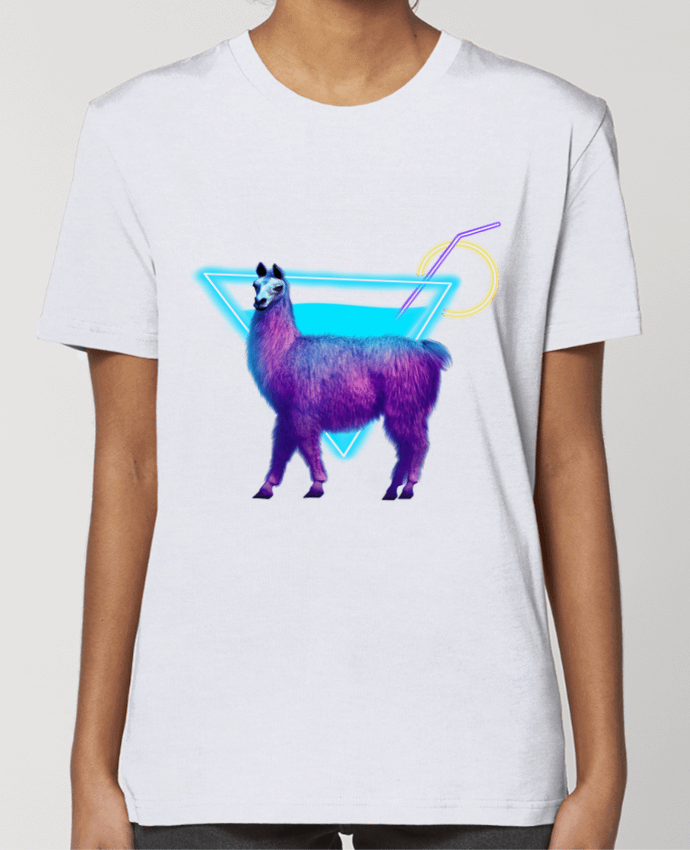 T-shirt Femme Alpaga synthwave par Morin BLANC