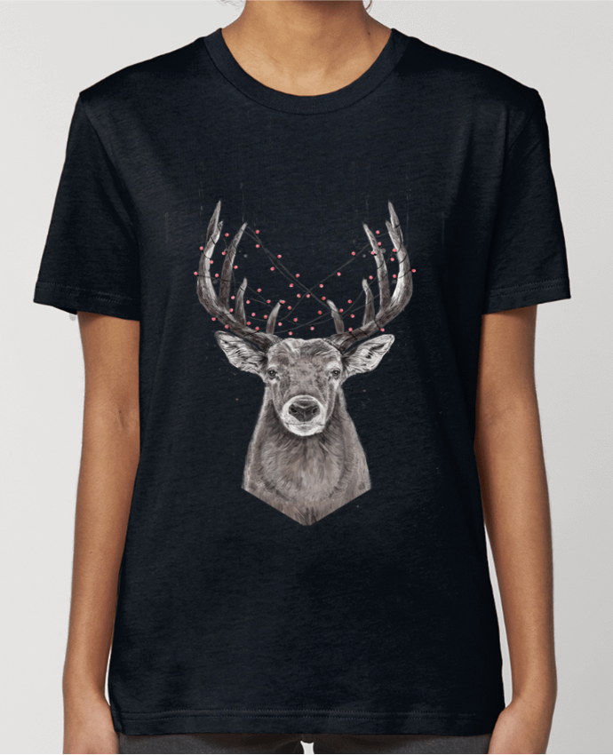 T-shirt Femme Xmas deer par Balàzs Solti