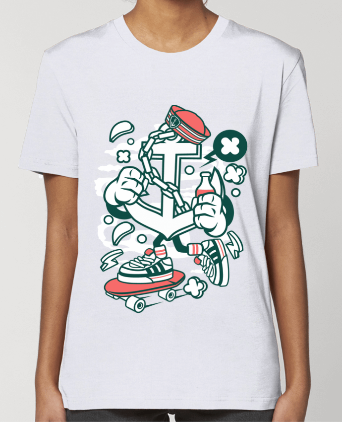 T-shirt Femme Ancre Skateboard Cartoon | By Kap Atelier Cartoon par Kap Atelier