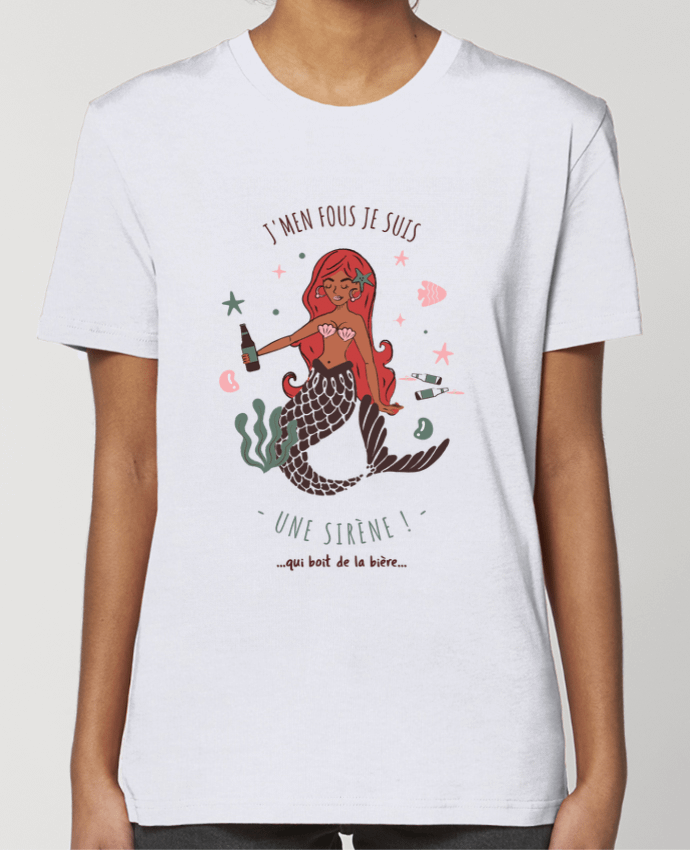 T-shirt Femme Je m'en fous je suis une sirène qui boit de la bière par La boutique de Laura