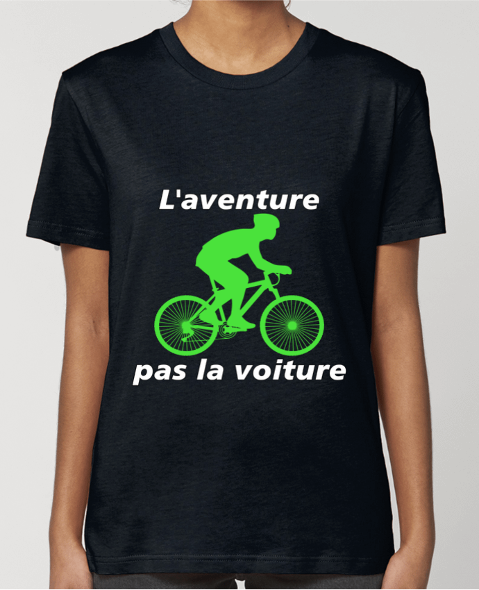 T-shirt Femme L'aventure pas la voiture avec vélo vert par LV-CREATOR