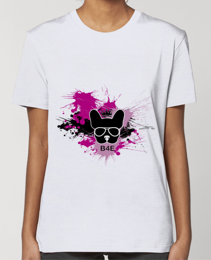 T-shirt Femme Bouledogue rose peinture par Toncadeauperso