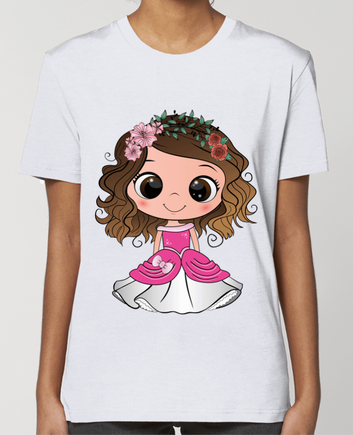 T-shirt Femme Princesse brune aux yeux bruns avec une robe rose par EmmaCreation