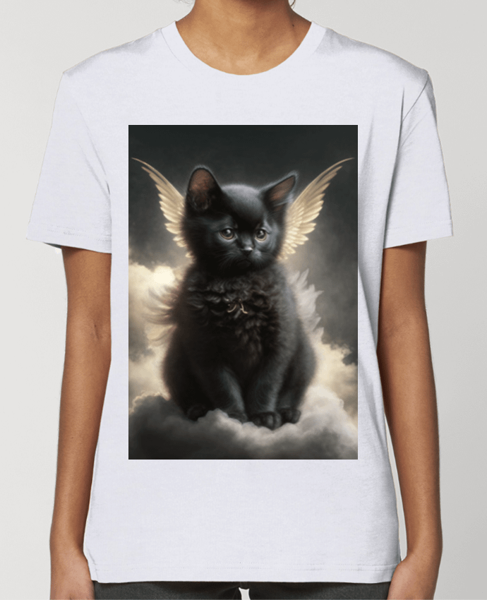 T-shirt Femme Chat Noir Ange par NewDesignPhoto