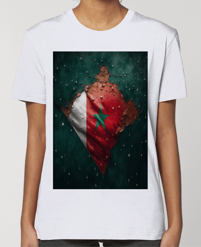 T-shirt Femme Drapeau Maroc sous la Pluie par NewDesignPhoto