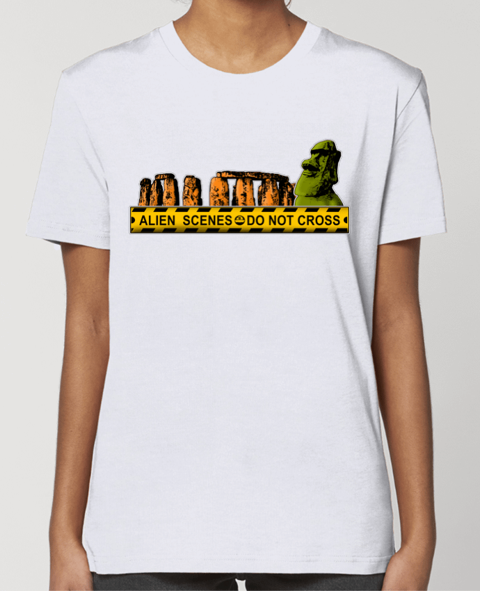T-shirt Femme Alien Scenes - Moaï et Stonehenge par Geronimo Gorilla SylverBack