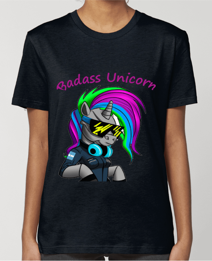 T-shirt Femme Licorne Cyberpunk Badass par Le monde des licornes