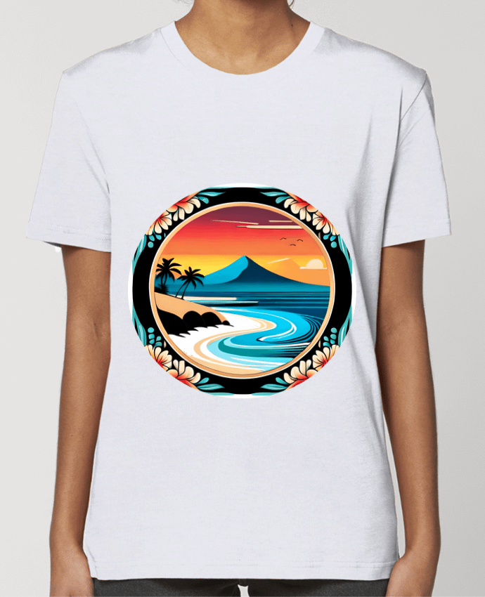T-shirt Femme plage fleurie par EliseDesign