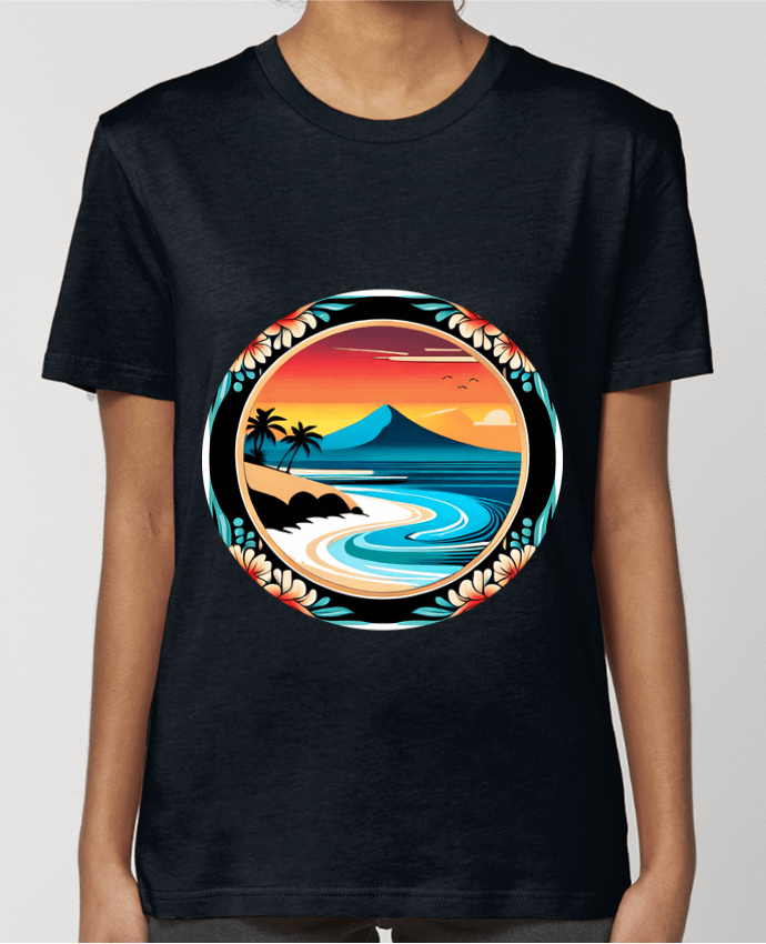 T-shirt Femme plage fleurie par EliseDesign