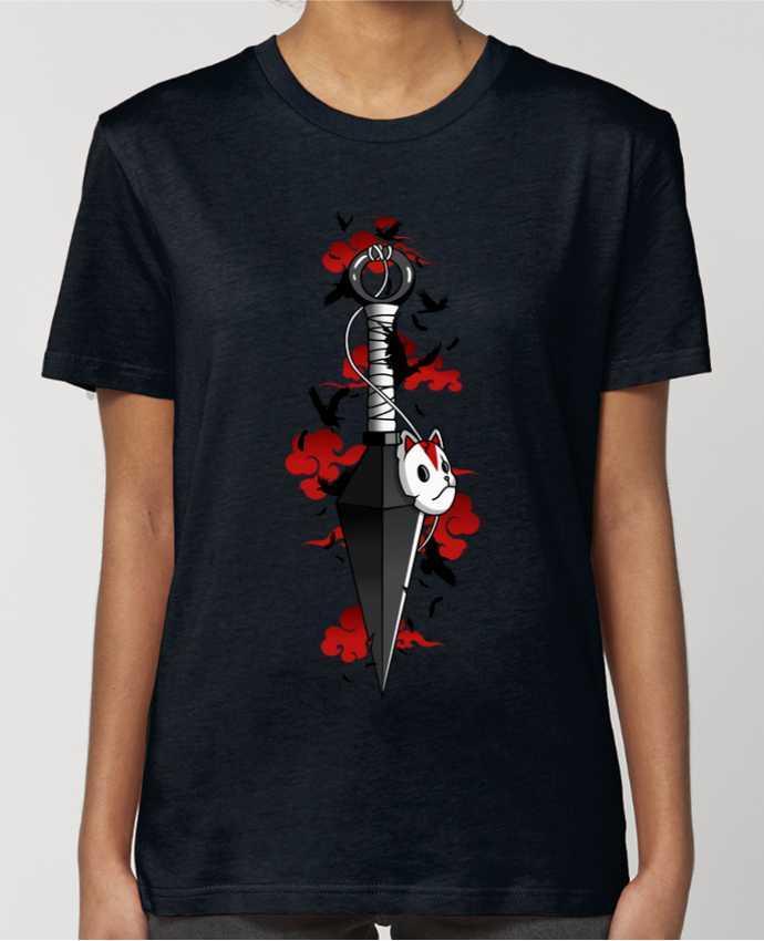 T-shirt Femme Kunai nuages rouges corbeaux - Japonais par LM2Kone