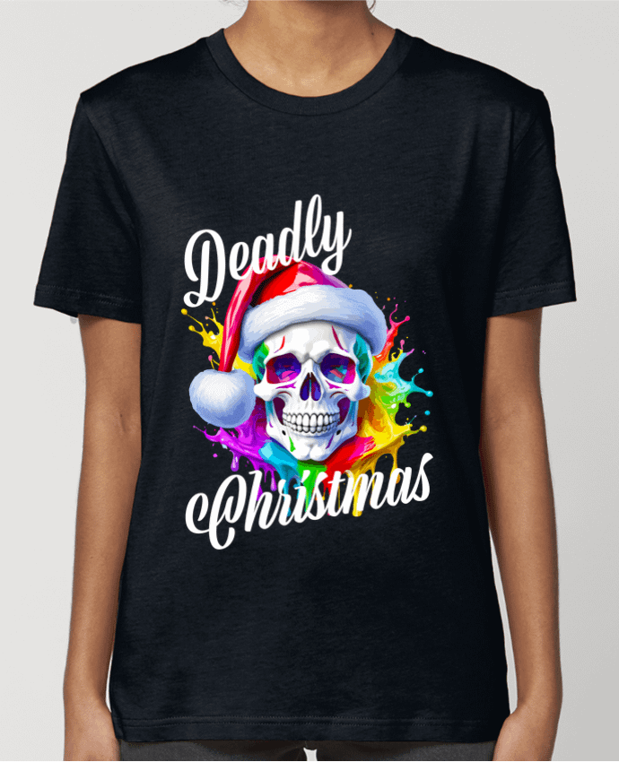 T-shirt Femme Skull Noël couleur. Deadly Christmas par Featheart