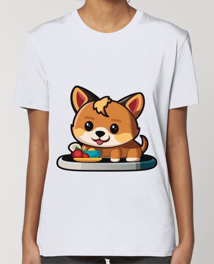 T-shirt Femme Chiot Heureux à l'Heure du Repas par Alvo graphiste
