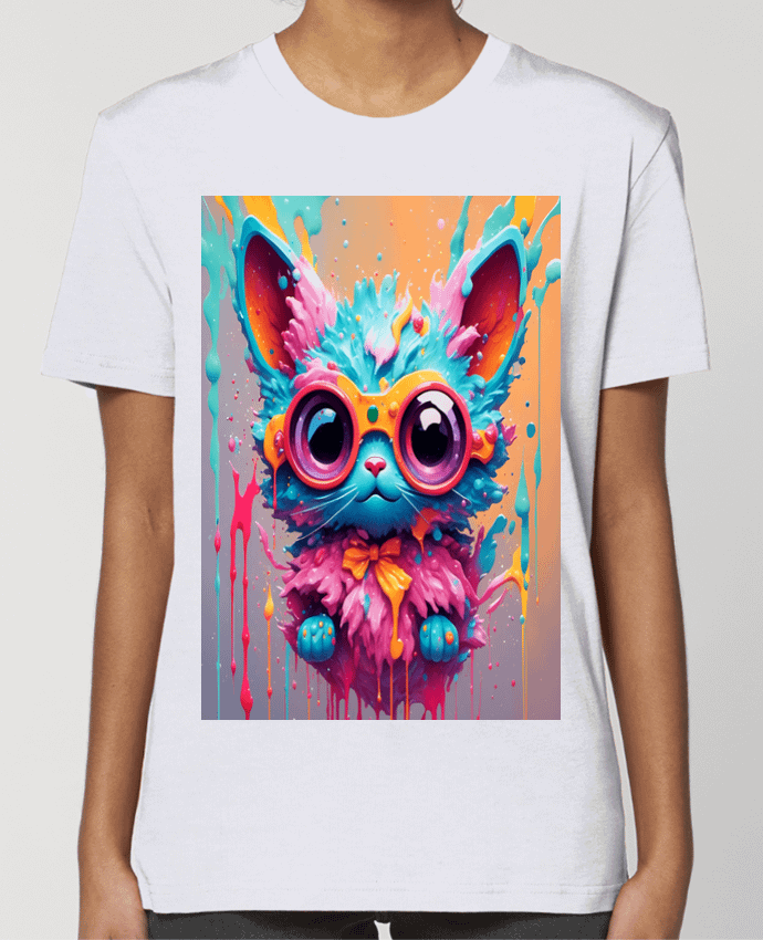 T-shirt Femme Cute cat with paint par matlmn01