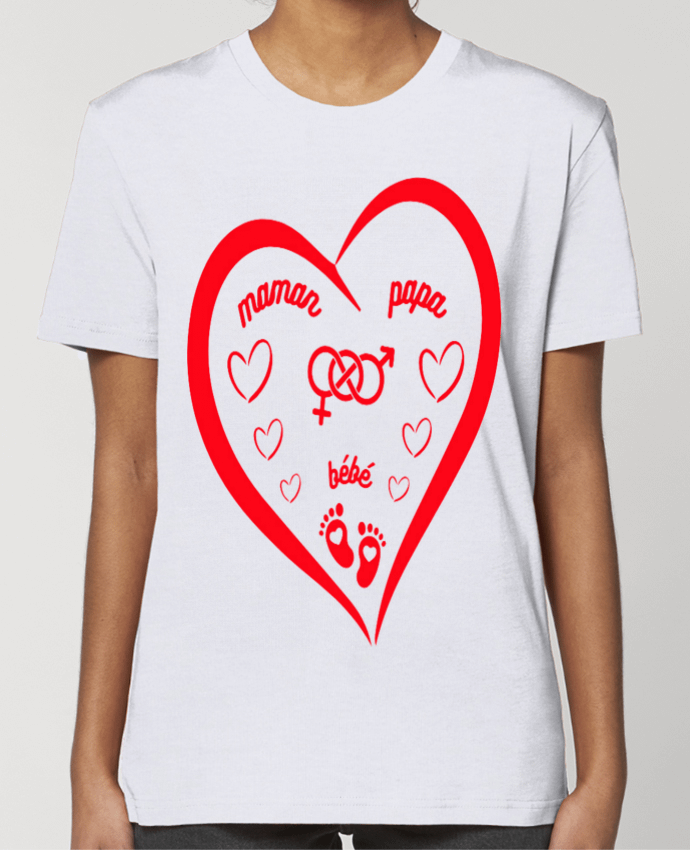 T-shirt Femme NAISSANCE BEBE COEUR ROUGE DE FAMILLE MAMAN PAPA BEBE par LIAMRIVIERART