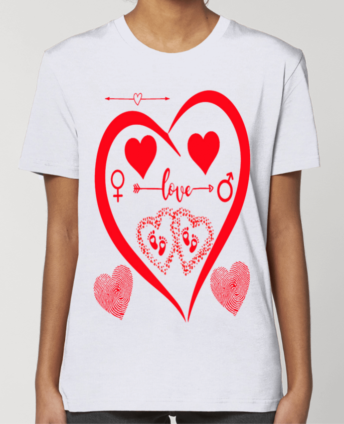 T-shirt Femme NAISSANCE BEBE COEUR ROUGE DE FAMILLE MAMAN PAPA BEBE par LIAMRIVIERART