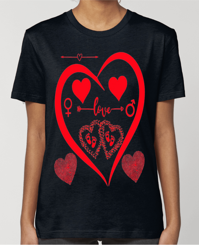 T-shirt Femme NAISSANCE BEBE COEUR ROUGE DE FAMILLE MAMAN PAPA BEBE par LIAMRIVIERART