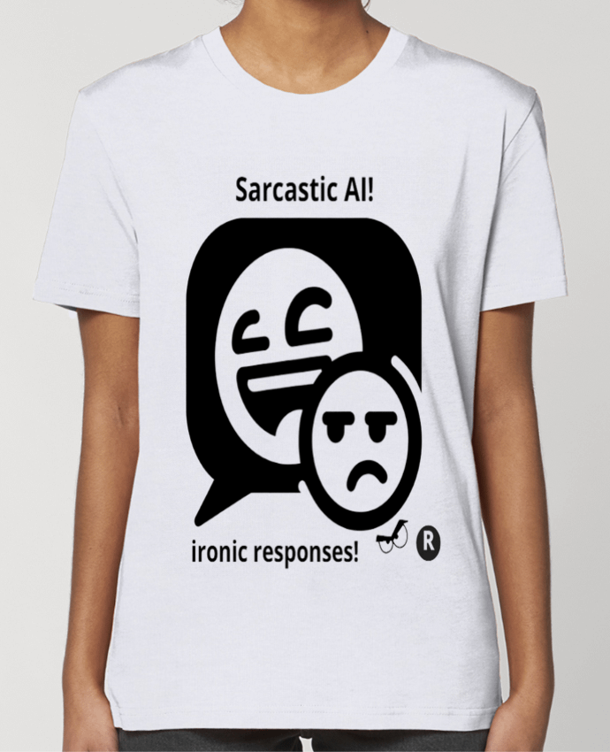 T-shirt Femme HUMOUR GEEK INTELLIGENCE ARTIFICIELLE NOIR  ET BLANC MOTIF UNIQUE par LIAMRIVIERART