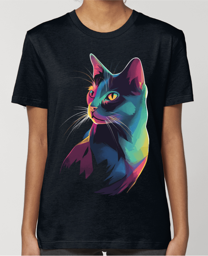 T-shirt Femme Illustration de Chat stylisé par KronoArt