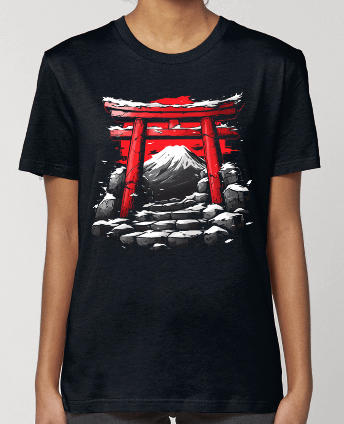 T-shirt Femme Temple Japonnais et Mont Fuji par KronoArt