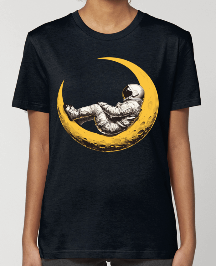 T-shirt Femme Un astronaute sur un croissant de Lune par KronoArt