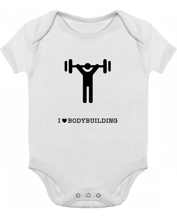 Body bébé manches contrastées I love bodybuilding par will