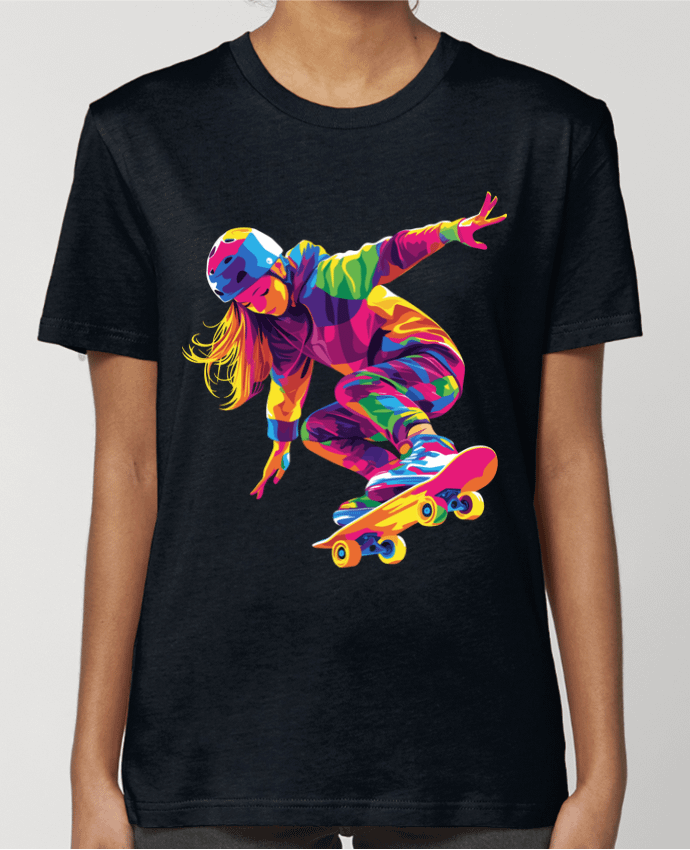 T-shirt Femme Femme qui fait du Skate par KronoArt