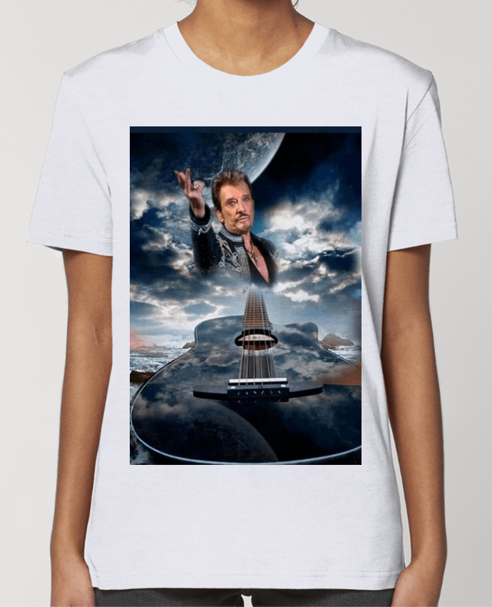 T-shirt Femme Johnny Hallyday avec Guitare par White Tiger 60