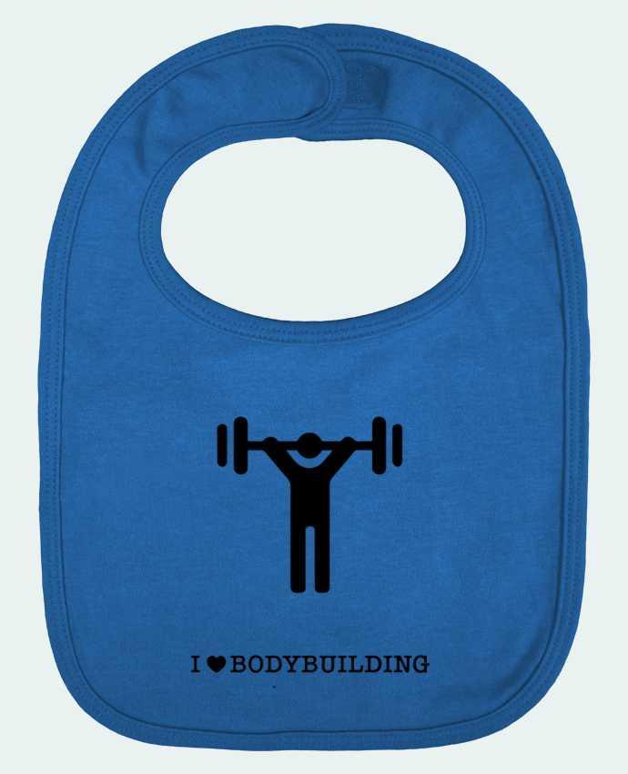 Baby Bib plain and contrast I love bodybuilding by will