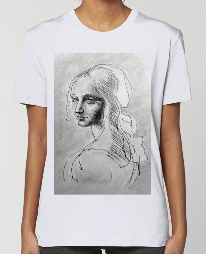 T-shirt Femme Copie Leonard De Vinci au crayon par Simple Art
