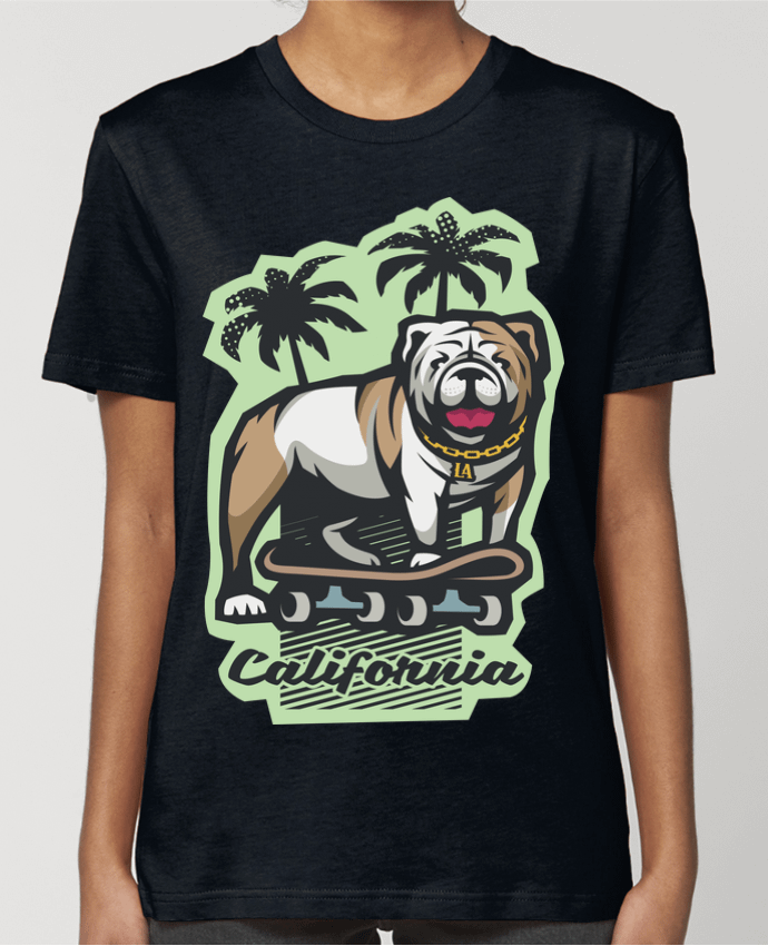 T-shirt Femme Cool bulldog sur Skateboard California par TrendCadeaucool