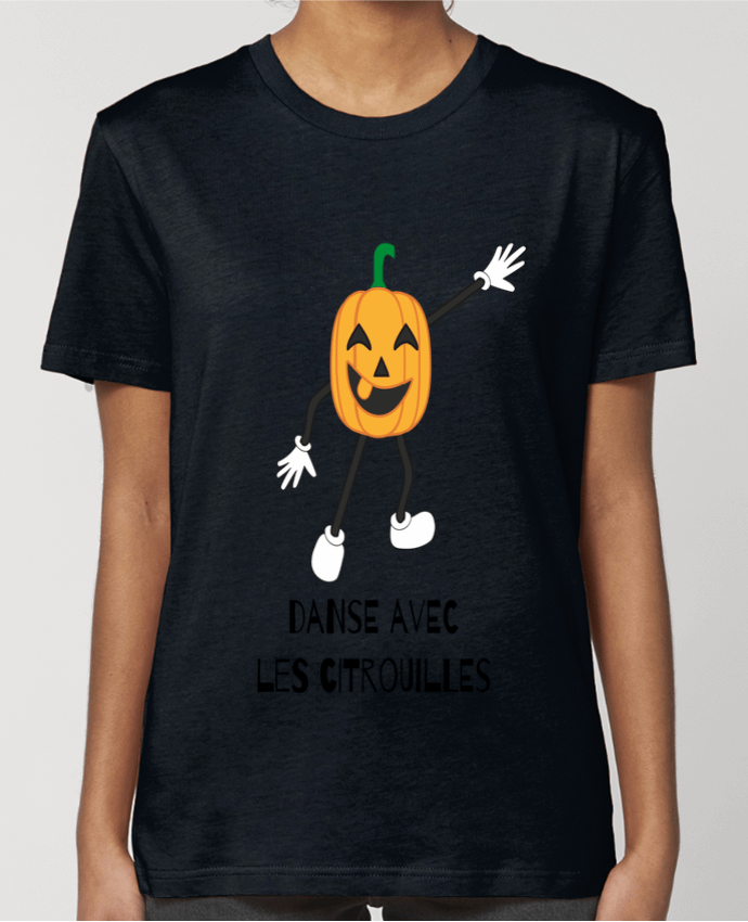 T-shirt Femme CITROUILLE HALLOWEEN DANSE PUMPKIN HUMOUR DANCE par                               