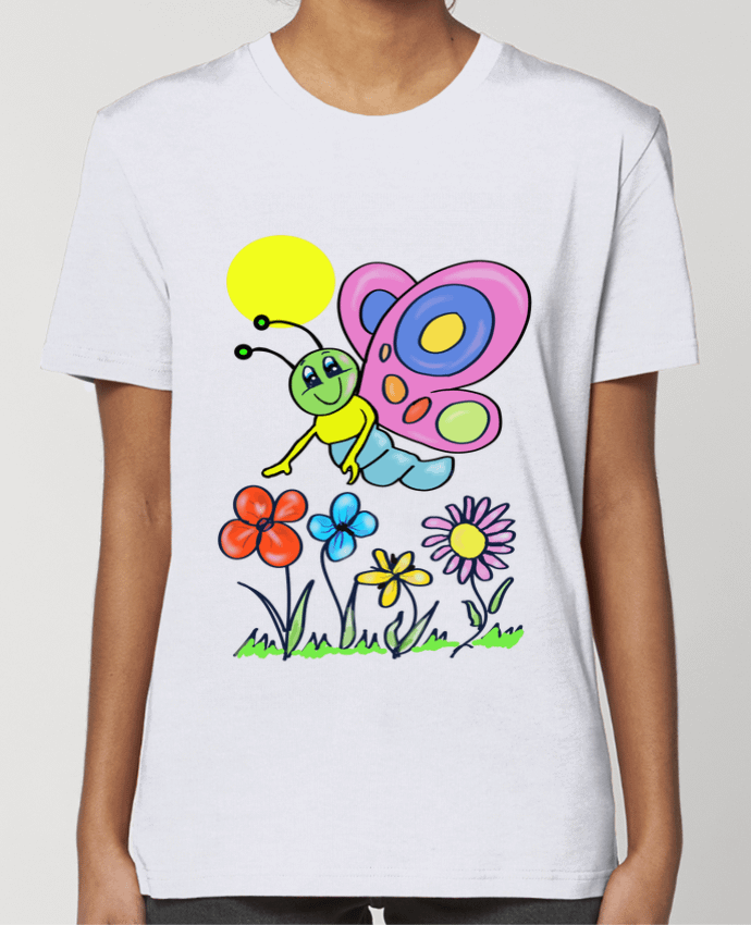 T-shirt Femme Papillon et fleurs enfant. par Bief Designs.
