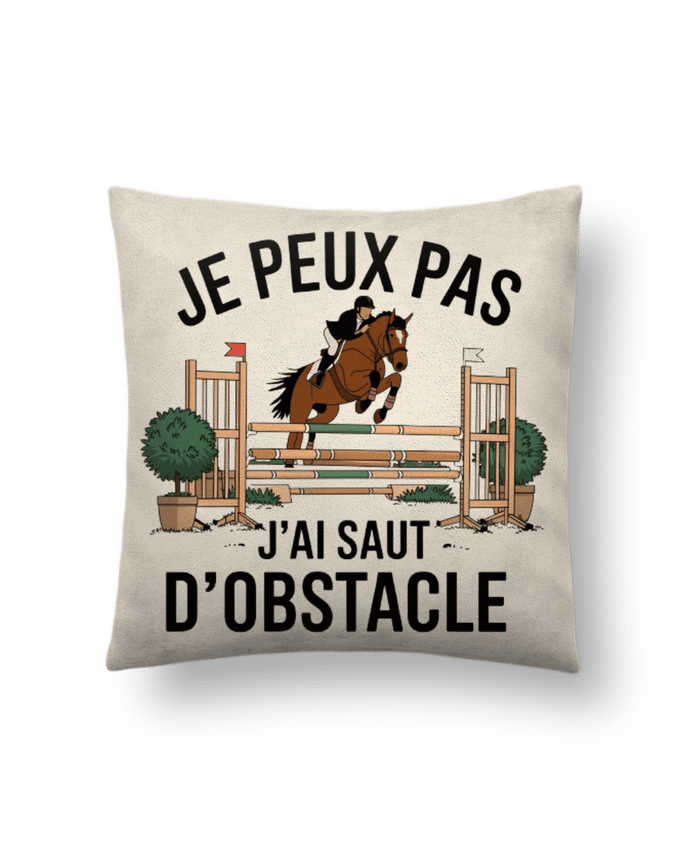 Coussin suédine je peux pas j'ai saut d'obstacle par bwilfy