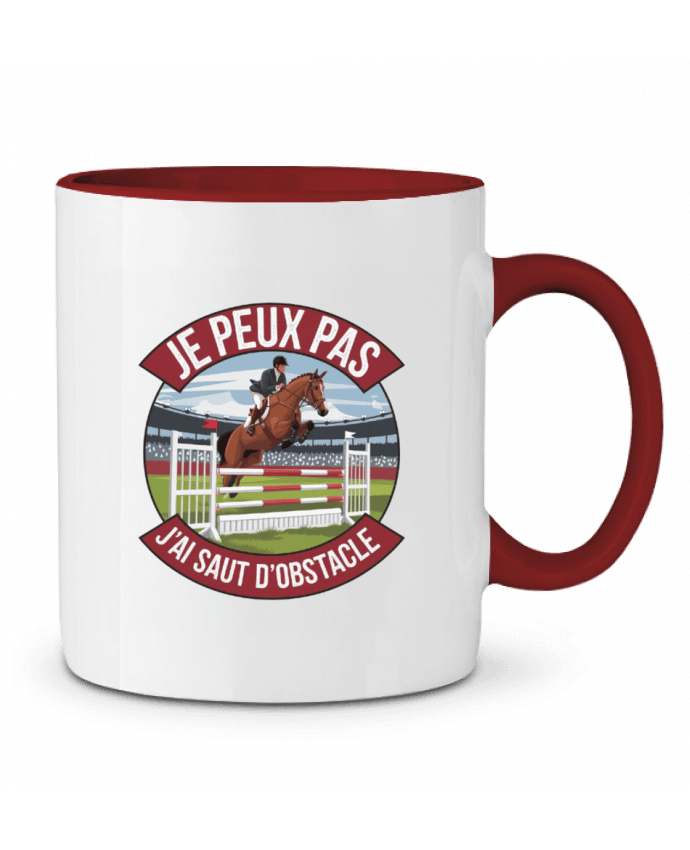 Mug bicolore je peux pas j'ai saut d'obstacle bwilfy