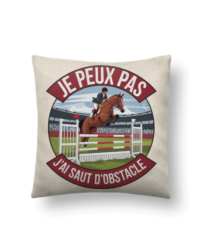 Coussin suédine je peux pas j'ai saut d'obstacle par bwilfy