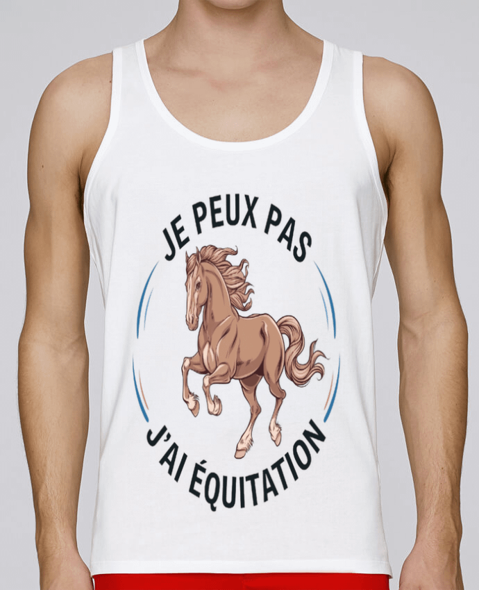 Débardeur homme je peux pas j'ai equitation par bwilfy 100% coton bio