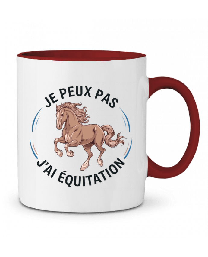 Mug bicolore je peux pas j'ai equitation bwilfy