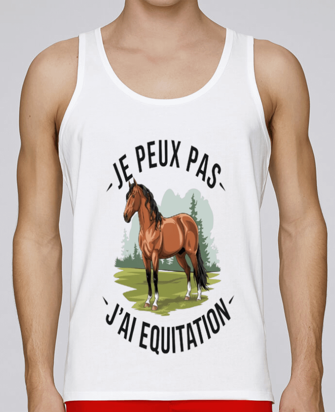 Débardeur homme je peux pas j'ai equitation par bwilfy 100% coton bio