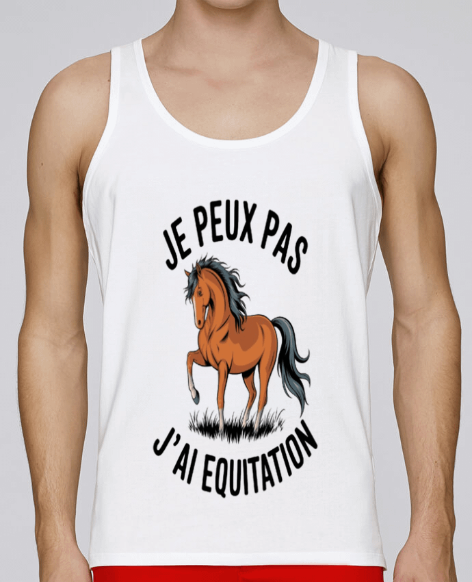 Débardeur homme je peux pas j'ai equitation par bwilfy 100% coton bio