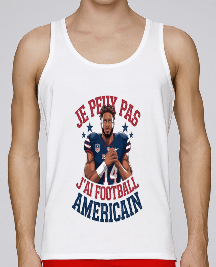 Débardeur homme je peux pas j'ai football américain par bwilfy 100% coton bio