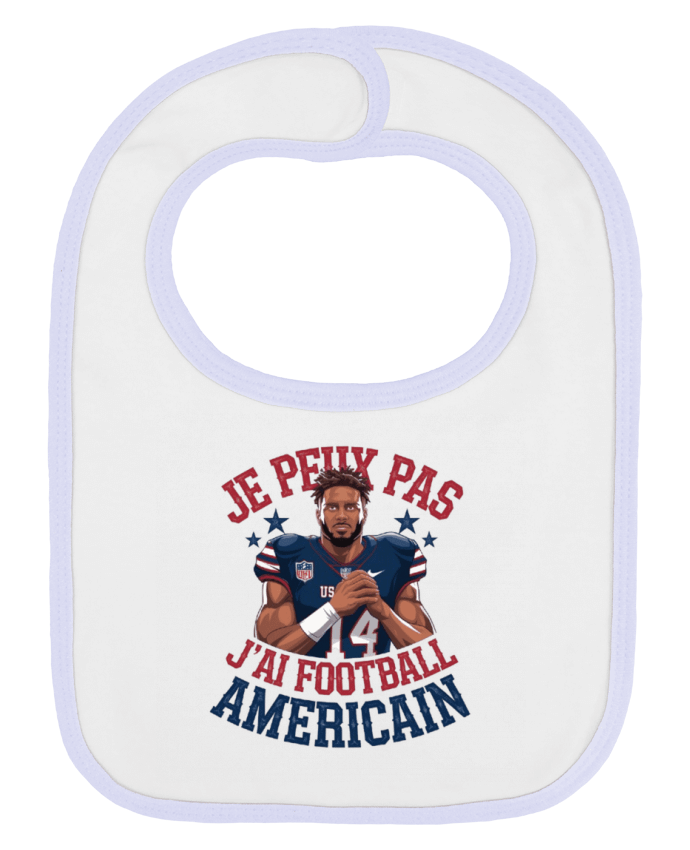 Bavoir bébé uni je peux pas j'ai football américain par bwilfy