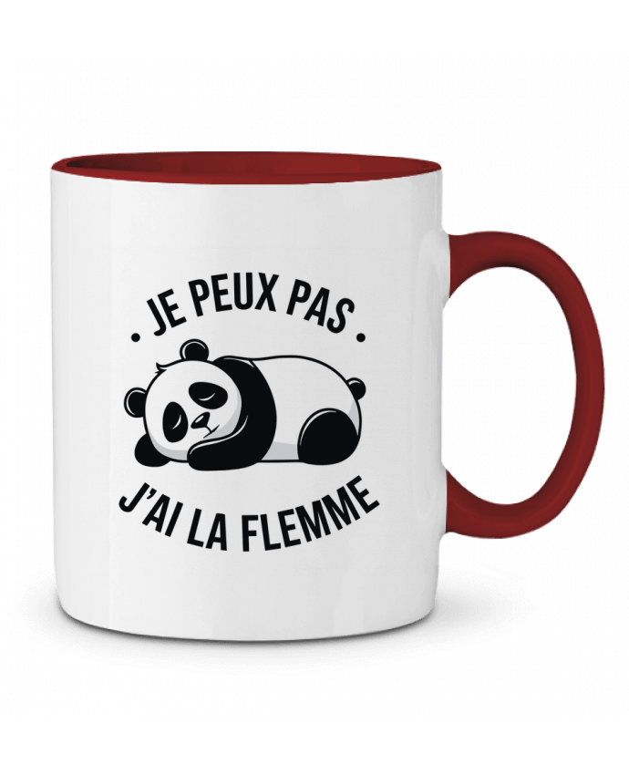 Mug bicolore je peux pas j'ai la flemme bwilfy