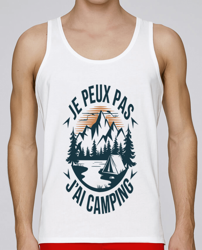 Débardeur homme je peux pas j'ai camping par bwilfy 100% coton bio