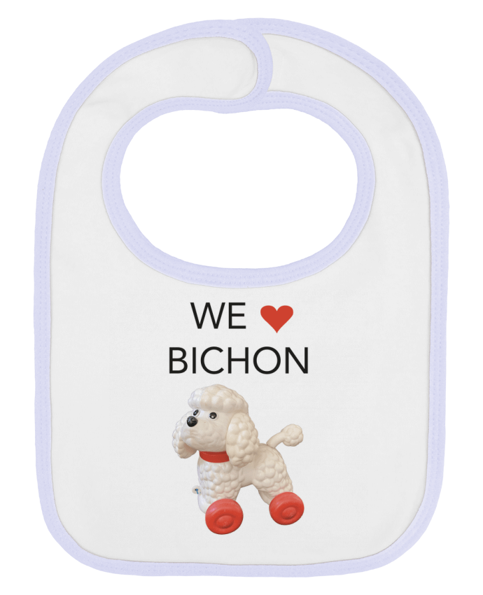 Bavoir bébé uni We love Bichon par Unik&moi