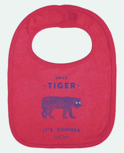 Bavoir bébé uni Smile Tiger par Florent Bodart