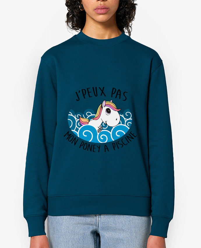 Sweat-shirt JE PEUX PAS MON PONEY A PISCINE Par FRENCHUP-MAYO