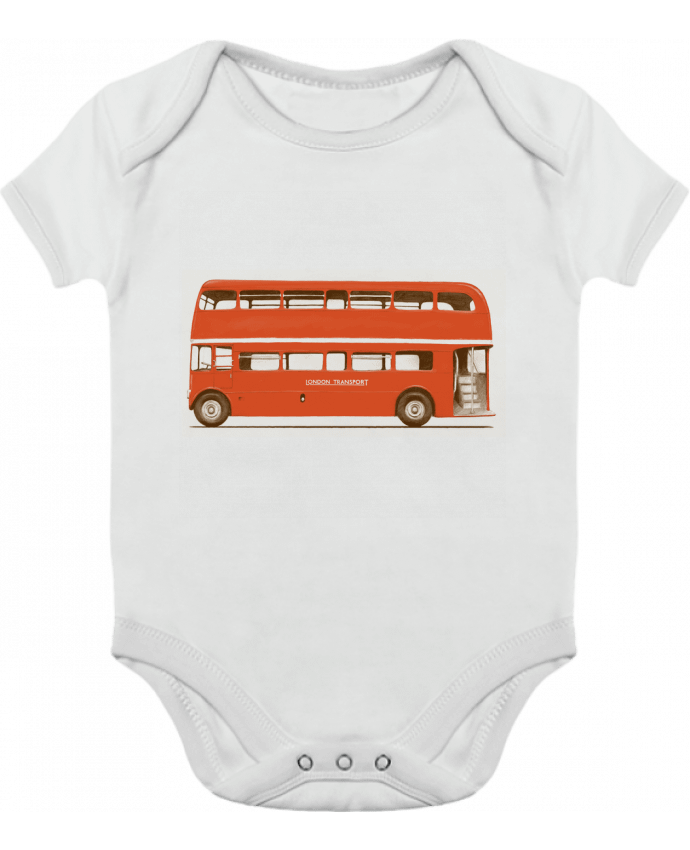 Body bébé manches contrastées Red London Bus par Florent Bodart