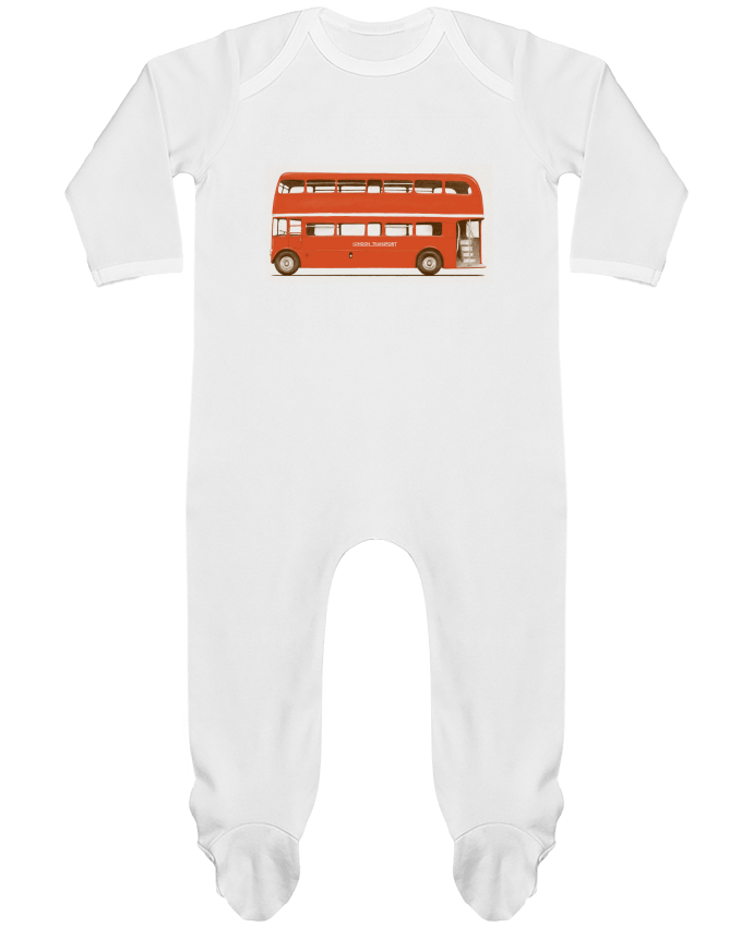 Baby Sleeper long sleeves Contrast Red London Bus by Florent Bodart