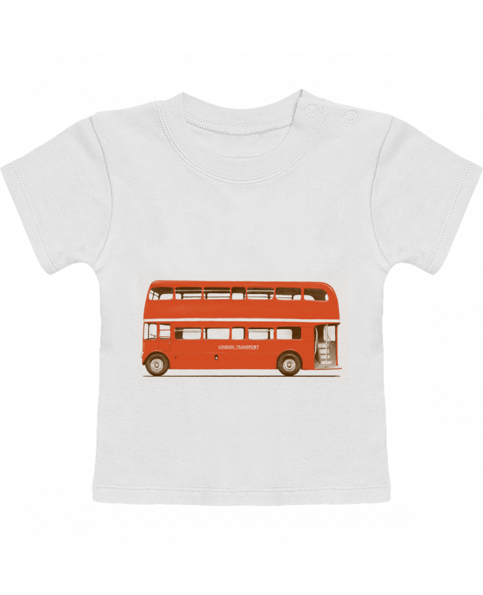 T-shirt bébé Red London Bus manches courtes du designer Florent Bodart