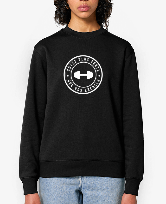 Sweat-shirt Soyez plus fort que vos excuses - blanc Par justsayin